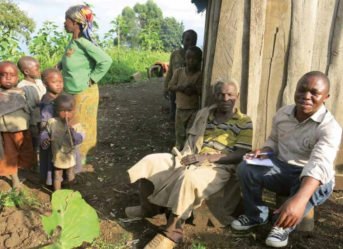 native villagers being interviewed