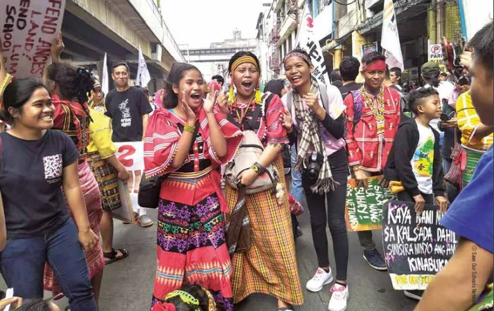 Indigenous women at a street protest
